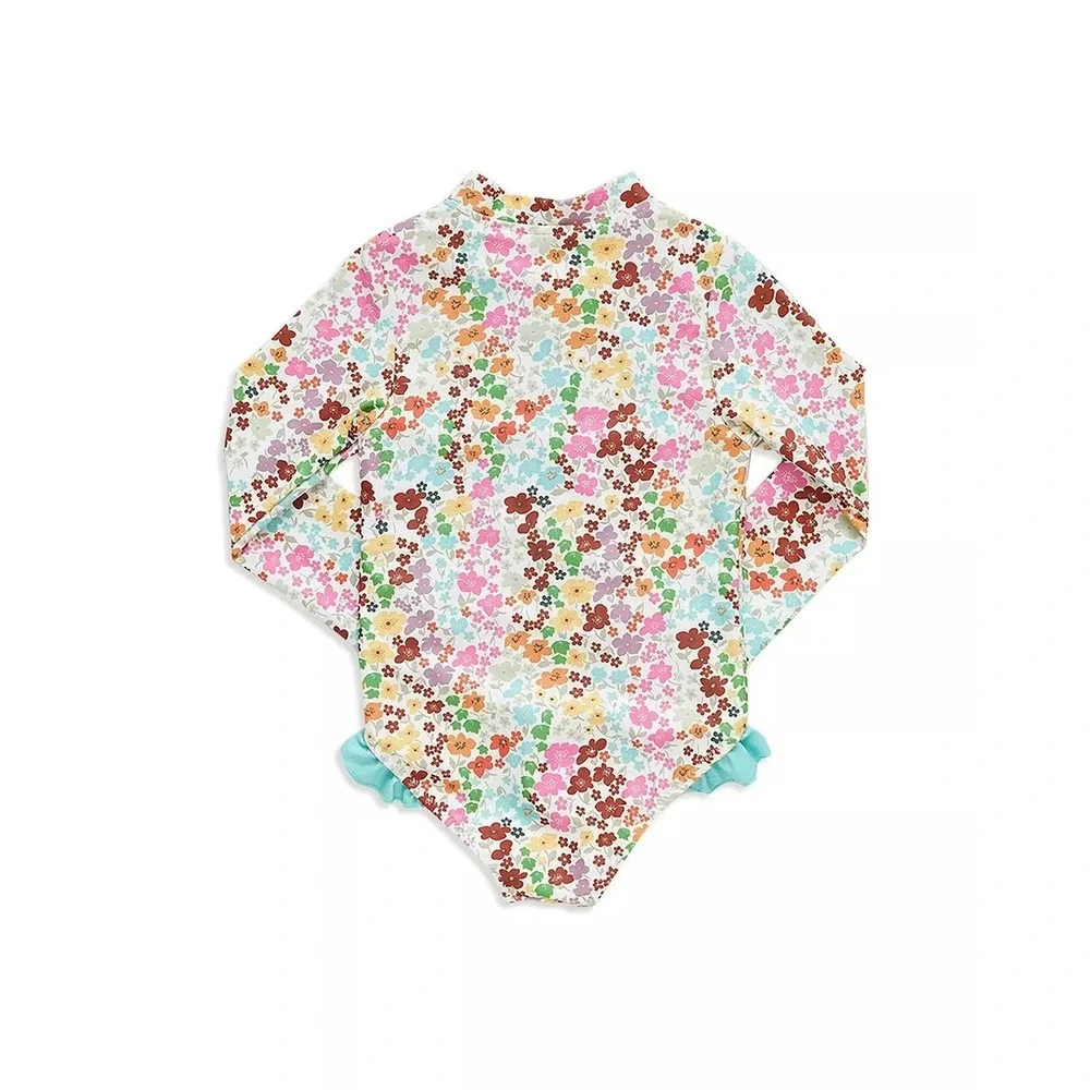Pink Chicken Arden Swimsuit Swim Long sleeve Rash Guard‎ Size 3 Ditsy Flower NEW